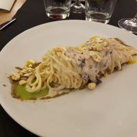 Pasta with cream at Vitto Pitagorico in Naples