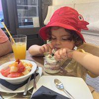 Bluemisu (blueberry tiramisu)  at Vitto Pitagorico in Naples