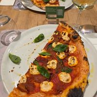 Salami pizza!! at Vitto Pitagorico in Naples