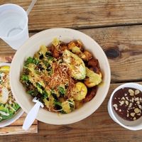 Caribbean Bowl and almond cup at Della Bowls in Miami