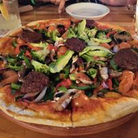 Wish the pizza had cheese though at Los Amigos in Flores