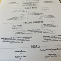 Separate vegan menu  at Wynn Hotel - Tableau in Las Vegas