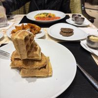 Sausage and waffles   at Wynn Hotel - Tableau in Las Vegas