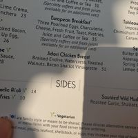 Using the Vegan V symbol for Vegetarian 🙄 at Wynn Hotel - Tableau in Las Vegas