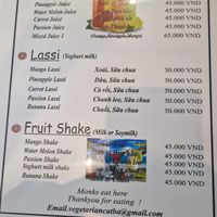 Menu at Buddha Belly in Cat Ba