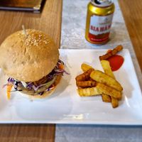 Hamburger with Tofu, Mushrooms ... at Buddha Belly in Cat Ba