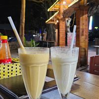 Mango shake and Passion shake with soy milk at Buddha Belly in Cat Ba