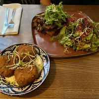 Lasagne and arancini at Ou Bien Encore in Geneva