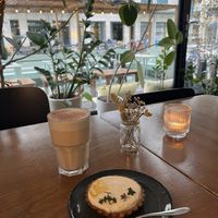 lemon tart & almond chai tea 💕  at Ou Bien Encore in Geneva