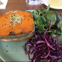 vegan lasgne at Ou Bien Encore in Geneva