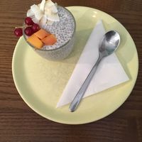 Dessert aux graines de chia  at Ou Bien Encore in Geneva