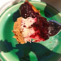 Vegan cheesecake at Ou Bien Encore in Geneva