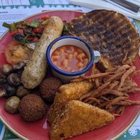 Vegan breakfast plus a vegan sausage at Lounges - Cappello Lounge in Newcastle-under-lyme