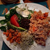 Main Course with fresh salad  at Le Speakeasy in Nice