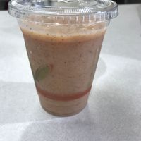 Raspberry mango smoothie with almond milk and ground flax seeds.  Remedy This Naturally. at Remedy This Naturally in Rocky Mount