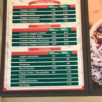 Menu at Veggie Medio Oriente - Suipacha in Buenos Aires