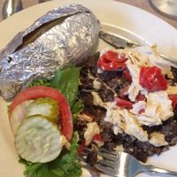 Portobello Veggie Burger (no bun) at Sweet Potato Cafe in Warrenville