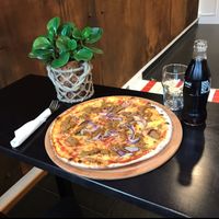 Vegan kebab pizza  at La Pizza in Halmstad