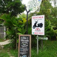 signs outside at Bio Mercado in Puerto Viejo De Talamanca