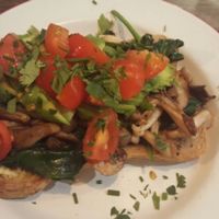 Wild mushrooms vegan-style at The Caffeine Drip in Edinburgh
