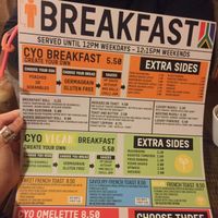 menu at The Caffeine Drip in Edinburgh