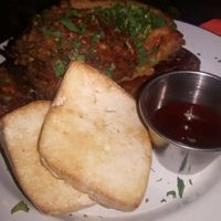 Chickpea scramble, veggie haggis, fried smoked tofu at The Caffeine Drip in Edinburgh