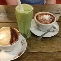 kale smoothie, mocha, hot chocolate  at The Caffeine Drip in Edinburgh