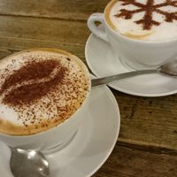 Soy cappuccinos at The Caffeine Drip in Edinburgh