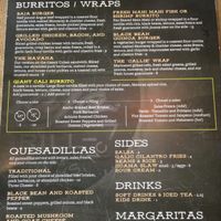 Menu side 2 at Bad Bean Baja Grill in Kill Devil Hills
