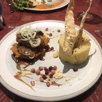 ‘Celery Steaks’ with mushroom sauce   at Estudio Vegetariano in Lagos