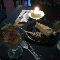 Raw Cheesecake and Chiapudding with caramelized pineapple at Estudio Vegetariano in Lagos