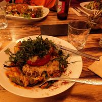 Peppers stuffed with vegan bolognaise, rice and "mojo-rojo" sauce. at Estudio Vegetariano in Lagos