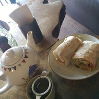 falafel wrap and ginseng tea  at Coconut Monkey in Koh Tao