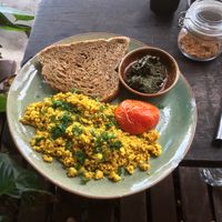 Vegan scrambled eggs  at Coconut Monkey in Koh Tao