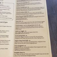 Vegan section of menu at Coconut Monkey in Koh Tao