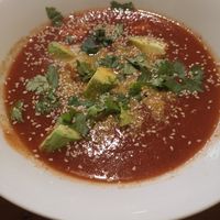 Tomato soup at The Vegan Temple by Prasada in Cusco