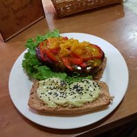 Burger at The Vegan Temple by Prasada in Cusco