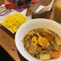 Red Thai curry  at The Vegan Temple by Prasada in Cusco