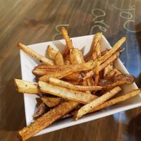 Delicious fries at The Vegan Temple by Prasada in Cusco