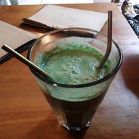 Green Smoothie (1 liter) with spirulina at The Vegan Temple by Prasada in Cusco