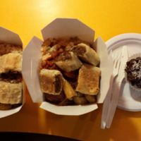 medium size boxes and a belgium chocolate covered rice crispies at Beatroot Cafe in London