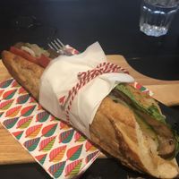 Vegan baguette @ Novelty Café, Luang Prabang at Novelty Cafe in Luang Prabang