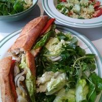 vegan baguette and cous cous salad at Novelty Cafe in Luang Prabang