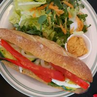 The vegan baguette  at Novelty Cafe in Luang Prabang