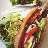 Vegan sandwich at Novelty Cafe in Luang Prabang