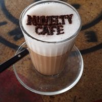 Cappucino with soy milk at Novelty Cafe in Luang Prabang