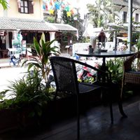 Outside seating at Novelty Cafe in Luang Prabang