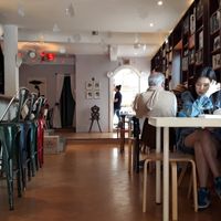 Inside seating at Novelty Cafe in Luang Prabang