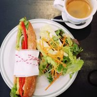 Vegan Baguette and American at Novelty Cafe in Luang Prabang