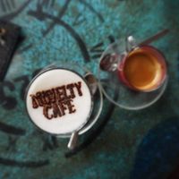 Vegan cappuchino with soy milk  at Novelty Cafe in Luang Prabang